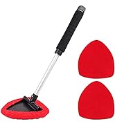 Windshield Window Cleaner Tool, Unbreakable Extendable Long-Reach Handle, Unique Pivoting Triangu...