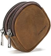 Jack&Chris Coin Purse for Men, Genuine Leather Mini Coin Wallet Zipper Pocket with Back Belt Loop...
