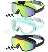 CIFOYA Kids Swim Goggles, 3 Pack Swimming Goggles for Kids 4-16, Anti-Fog UV Protection Pool Glas...