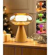 TECHYAP Mid Century Modern Table Lamp Dimmable Vintage Glass Lamp