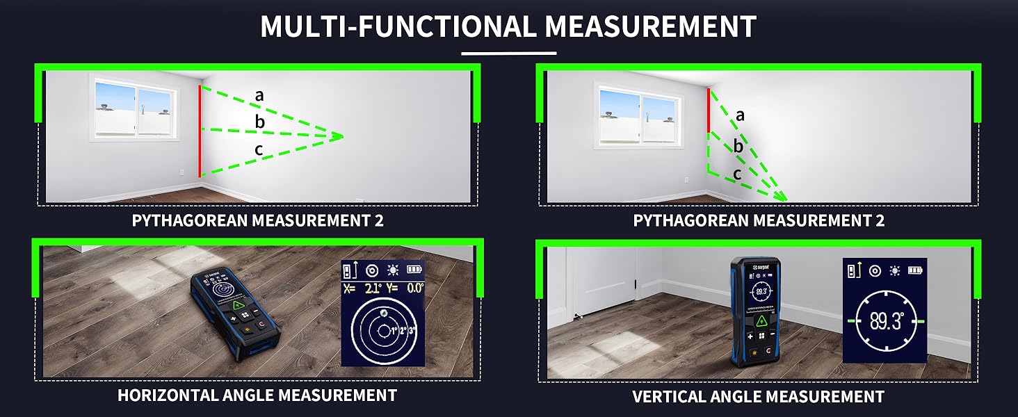 Not only does it have measurement functions, but it also has electronic angles.