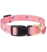 Handmade Dog Collar for Small Medium Large Dogs,Pink Mermaid with Pendant Fall and Winter Fashion...