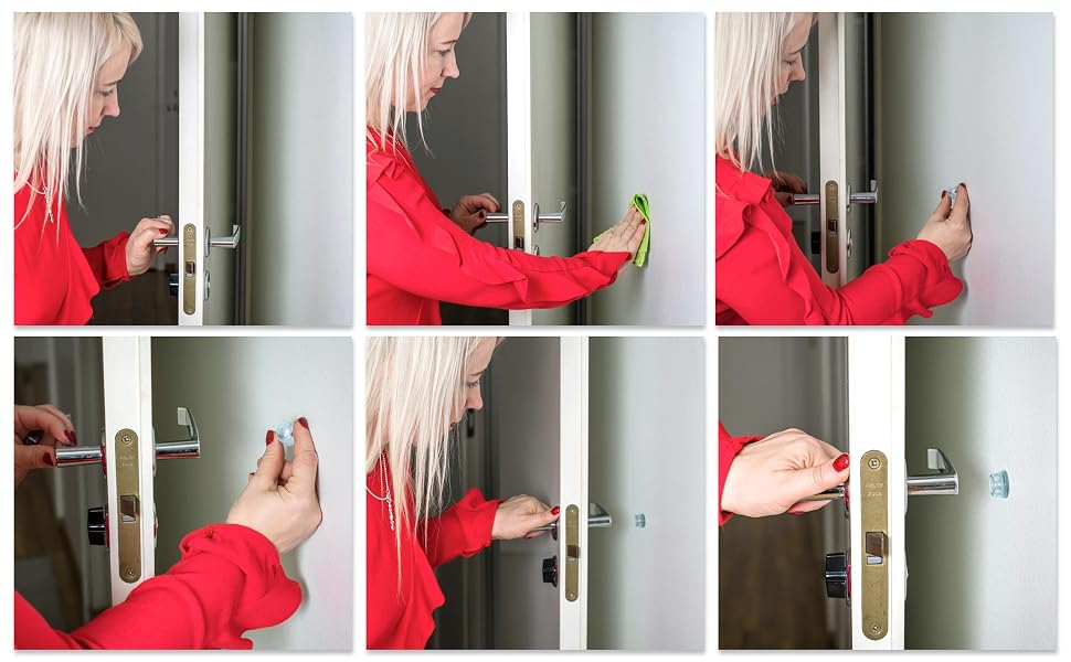 wall door stop bumper door knob bumpers clear doorstoppers rubber bumpers easy to use self adhesive