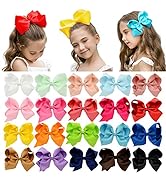 DEEKA 20 PCS Multi-colored 6" Hand-made Grosgrain Ribbon Hair Bow Alligator Clips Hair Accessorie...