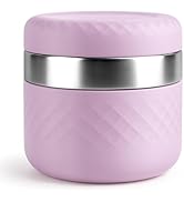 Cafezi 24 oz Insulated Food Jar, Stainless Steel Lunch Container, Lilac | 18/8 Stainless Steel, L...