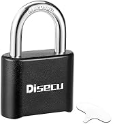 Disecu 4 Digit Heavy Duty Combination Lock, Anti-Error Function, 1.3 Inch Shackle Outdoor Waterpr...