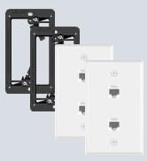 VCE 2-Port Ethernet Wall Plate (UL-Listed), CAT6 Wall Plate and Jack, RJ45 Keystone Wall Outlet w...