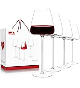 CnSneg Crystal Wine Glasses Set of 4, Hand Blown Wine Glass 22OZ, Wine Glasses for Red/White, Thi...
