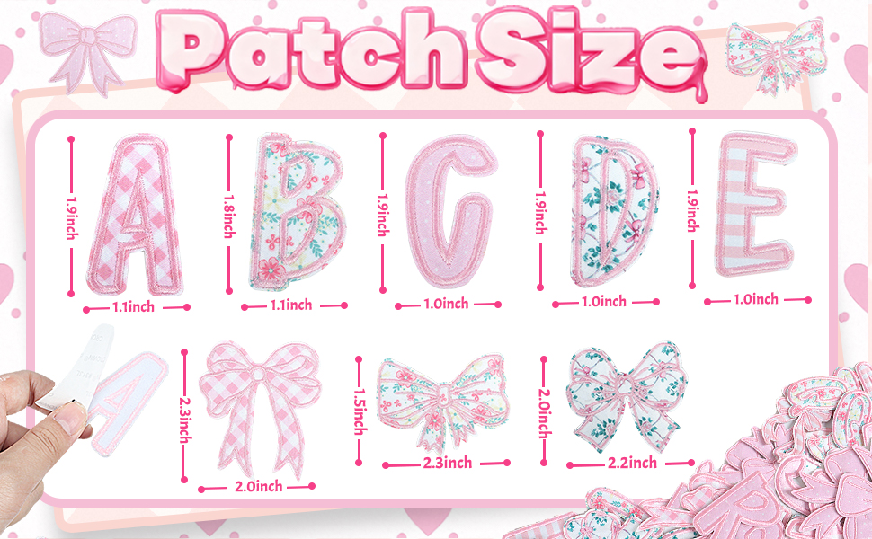 pink letter patches
