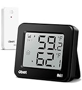 OBET Indoor Outdoor Thermometer Wireless Outdoor Thermometer Digital Thermometer Gauge 500Ft Remo...