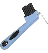 Histotree 2-in-1 Blue Horse Hoop Pick with Brush 6.14in/15.6cm | Metal Pick,TPR Overmolded Handle...