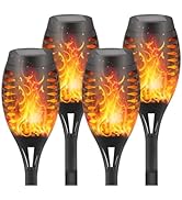 Solar Lights Outdoor - 4Pack Solar Torch Light with Flickering Flame,Waterproof Solar Garden Ligh...