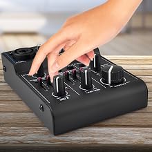 3 Channel Bluetooth Audio Mixer - DJ Sound Controller Interface with USB Soundcard for