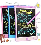 ORSEN 3 Pack LCD Writing Tablet for Kids, Colorful Doodle Board Drawing Pad for Kids, Learning Ed...