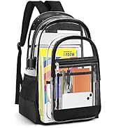 KIMNERPU Clear Backpack, Heavy Duty PVC Transparent Backpack with Reinforced Straps, See Through ...