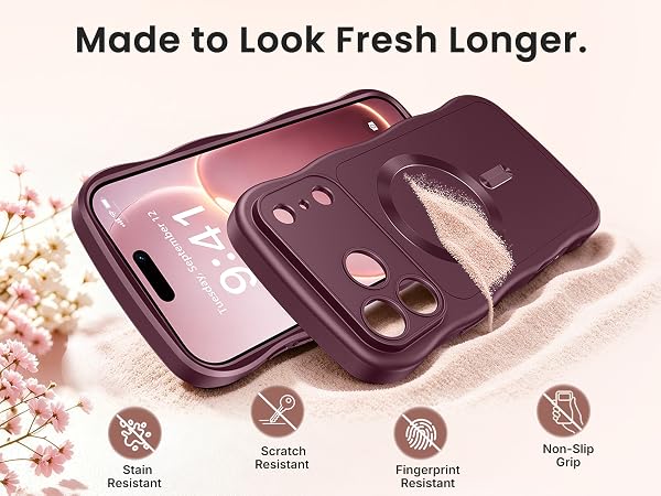 For iPhone 18 Pro 17 Pro Case Compatible with MagSafe Wavy Shockproof Slim Durable Drop Protection