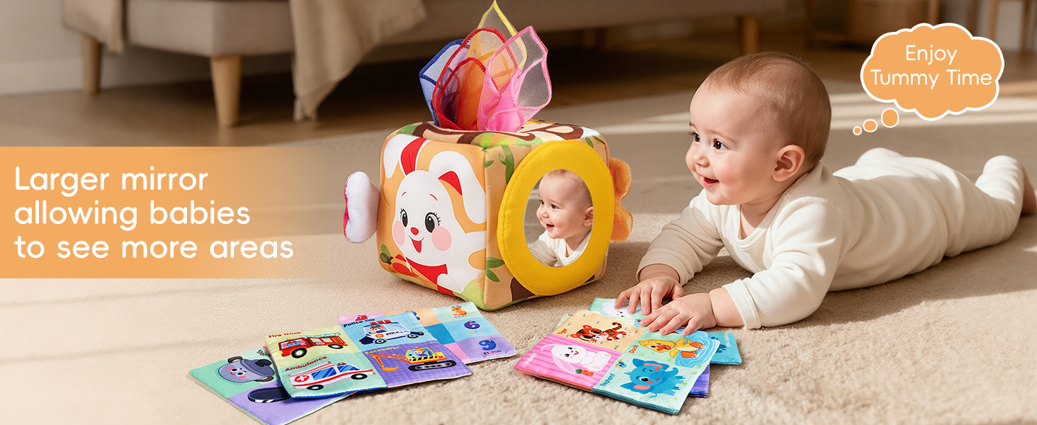 sensory tissue box baby toy