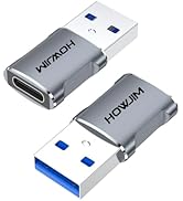 USB to USB C Adapter 2 Pack, 3A Fast Charging 5Gbps Data Transfer,USB C Female to A Male Charger ...