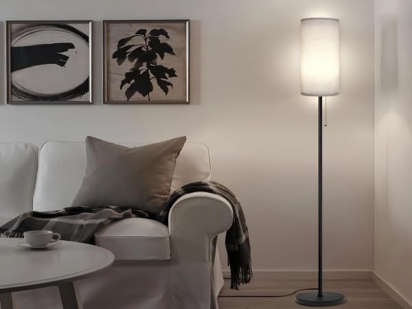 Floor Lamp for Living Room, Modern Standing Lamps with Lampshade, Minimalist Tall Lamp
