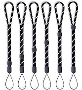 Foshine Wrist Lanyard 6 Pieces Black Lanyards Adjustable Straps Hand Lanyard Wrist Strap for Flas...