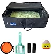PetLike Travel Cat Litter Box, Leak-Proof Portable Litter Box, Collapsible Toilet Tray Carrier fo...