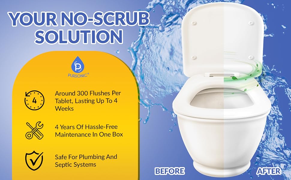 Long lasting toilet cleaning tablets for continuous freshness