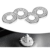 Dogary 4 PCS Bling Inner Car Door Lock Cover Stickers, Rhinestone Tie Rod Bolt Decorative Sticker...