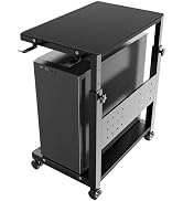 PUTORSEN Computer Tower Stand Cart - 2-Tier CPU Cart with 4 Casters, Rolling Holder with Pegboard...