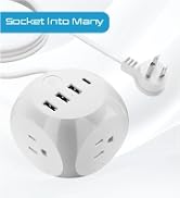 Ceptics Power Strip with USB C - Cube Power Strip, 2 Outlets + 4 USB Ports (2 USB and 2 USB-C) Po...
