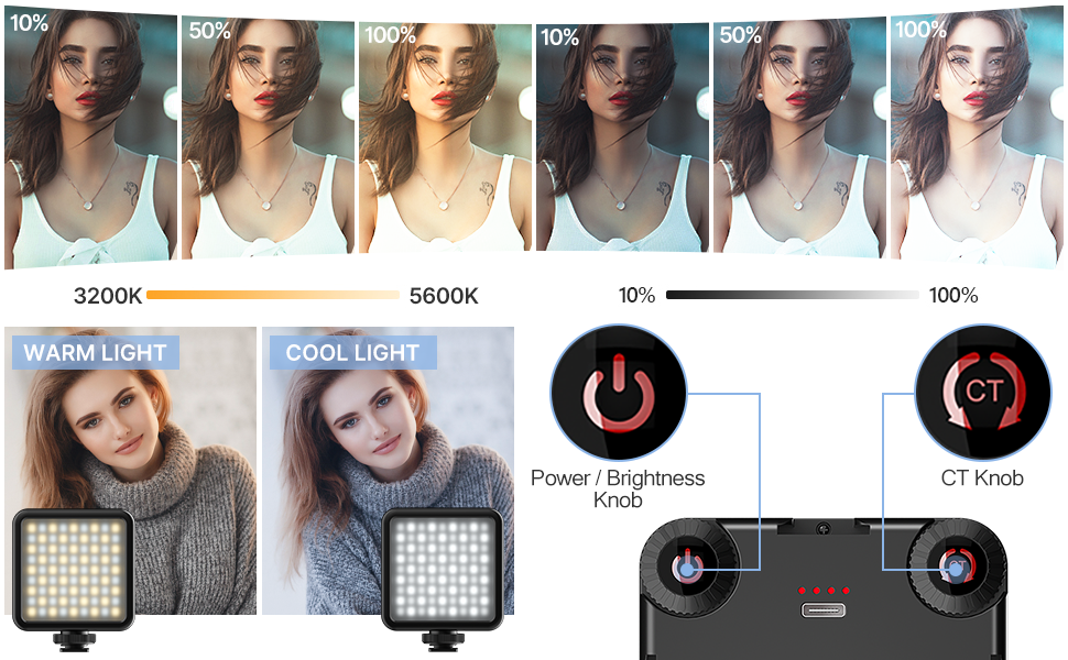 49 camera led video light with 2000mAh battery