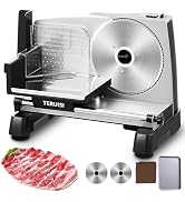 TERUISI Electric Meat Slicer, 200W 110V Food Slicer with 2 Stainless Steel 7.5