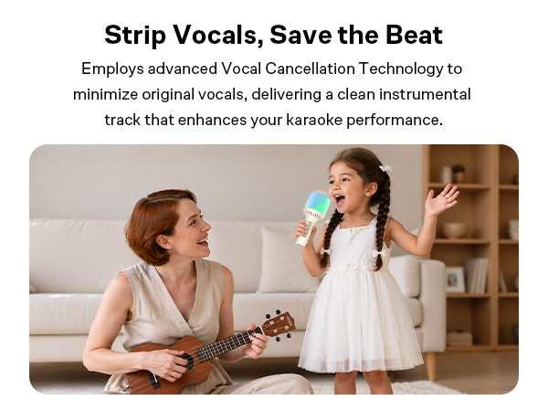 kids karaoke microphone with vocal removal function, gift for boys&girls