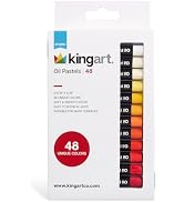 KINGART Studio Soft Oil Pastels, Set of 48 Round Sticks (2 5/16
