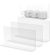 Baluue 5 Pack Clear Shelf Dividers, L-Shape Shelf Separators for Clothes & Handbags, 4.8" High Pr...