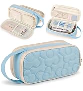 Bunnychill Pencil Case For Girls,Flower Quilted Large Capacity Pencil Pouch With 2 Compartment, Z...