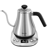Mecity Electric Gooseneck Kettle With LCD Display Automatic Shut Off Retro Coffee Kettle Temperat...