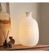 RONDURE Modern Ceramic Decorative Table Lamp Living Room Bedroom Bedside | Handcrafted Unique War...