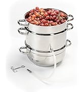Lehman's Mehu-Maija 11 Qt Steam Juicer, Stainless Steel with Lid, Hose, Clamp, Loop Handles, Mult...