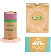 Sheets Laundry Club Bundle - 4 Pack Fresh Linen Detergent Sheets, 3 Pack Uncharted Waters Dryer S...