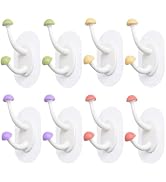 INCREWAY Adhesive Hooks, 8PCS Multi-Function Cute Mushroom Wall Hook Stick on Towel Holder Self A...