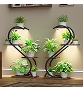 LATIBELL Plant Stand Indoor with Grow Light, 4 Tiered Metal Plant Shelf indoor, 29'' Plant Stands...