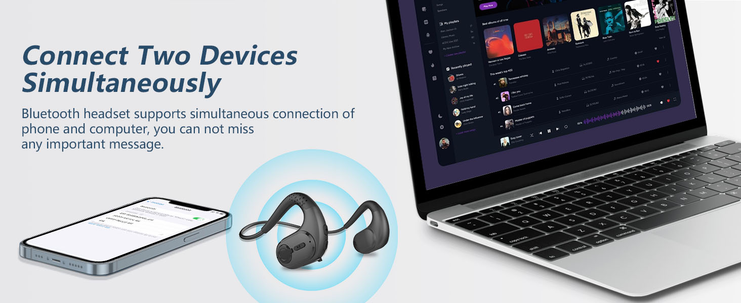 BANIGIPA Bluetooth Headset with Removable Microphone, Noise Cancelling Wireless Headset for Phones