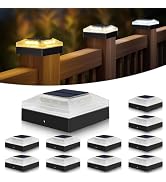 vighep 12 Pack Solar Post Cap Lights Outdoor – 4x4 Fence Post Light with 3 Color Modes, Waterproo...