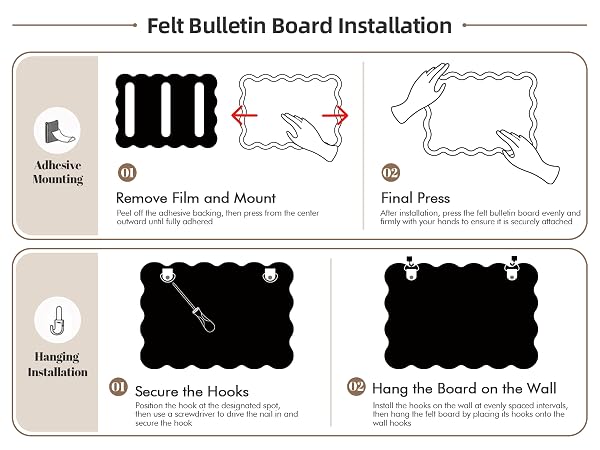 Scalloped Felt Bulletin Board 24"x18"