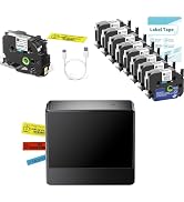 EazeID Label Maker with 9PK White 24mm Tapes, Bluetooth Label Maker Machine with-Tape, Portable W...