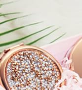 OMIRO 1X/10X Magnifying Compact Mirror Small Crown Engraved Pocket Makeup Mirror Gift for Her