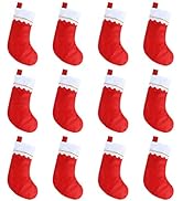 CCINEE 12pcs Red Felt Christmas Stockings 15" Party Favors Stockings for Xmas Decoration