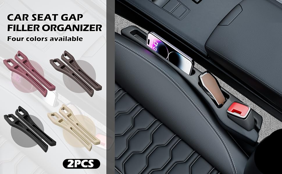 OUR DEEPENEDCAR SEAT GAP FILLERS KEEP YOUR ITEMS SECURE AND WITHIN EASY REACH
