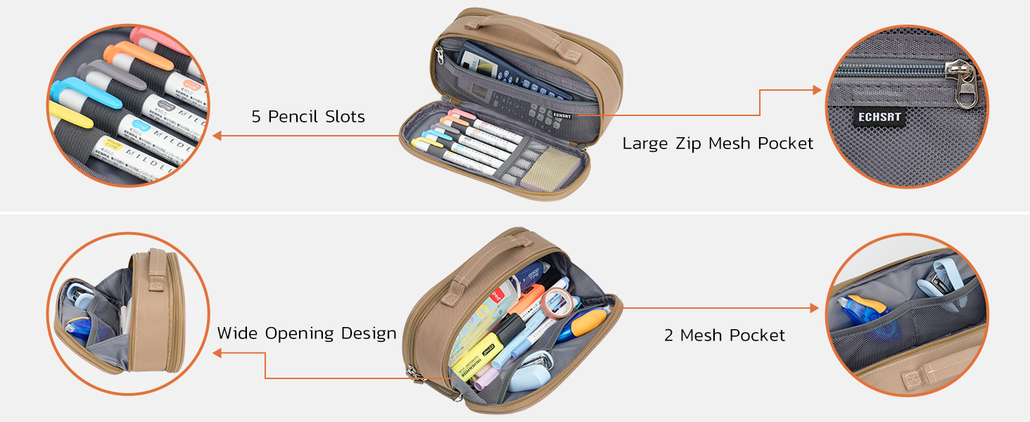 Tactical Extra Large Capacity Pencil Case for Men Adults Small Tool Bag Organizer for Office Travel