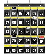 Loghot Numbered Classroom Sundries Closet Pocket Chart for Cell Phones Holder Wall Door Hanging O...